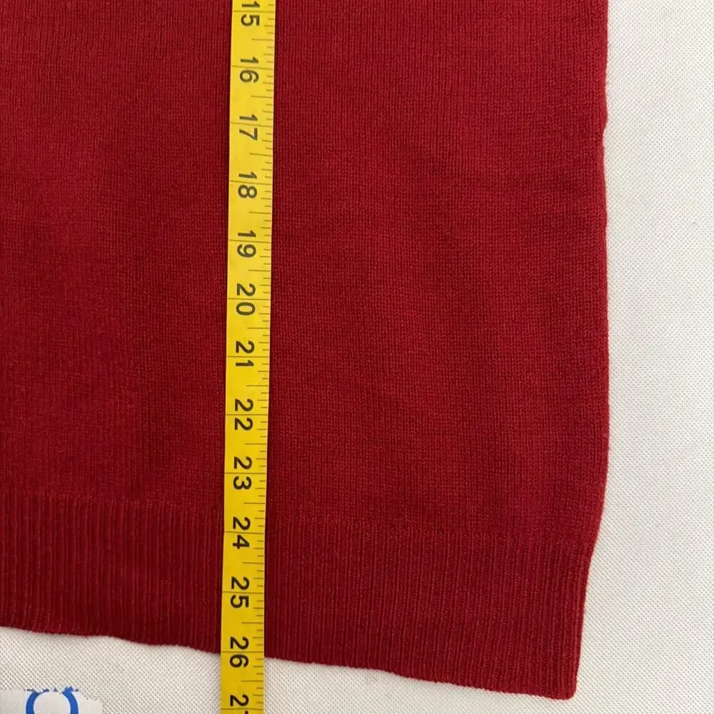 Polo Ralph Lauren Mens sz X-Large Red 100% Lambs Wool V-Neck Sweater